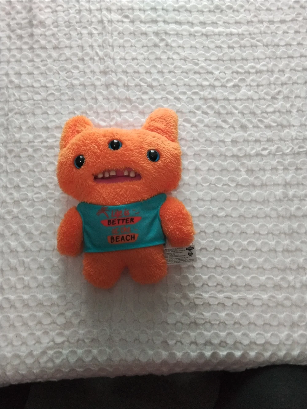 Orange 3 Eyed Fuggler with Teal Shirt
